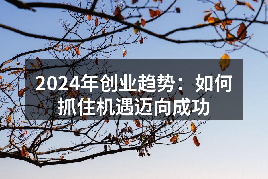 2024年创业趋势：如何抓住机遇迈向成功